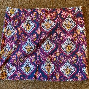 Jcrew Navy, pink, yellow, and white pencil skirt